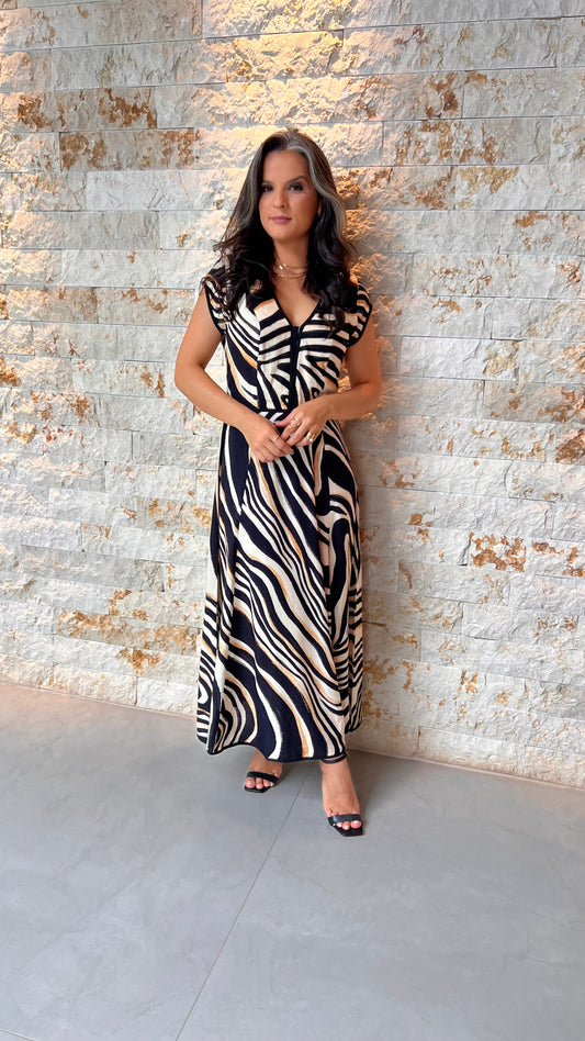 Vestido Midi Rajado PIS- Estampado 5716