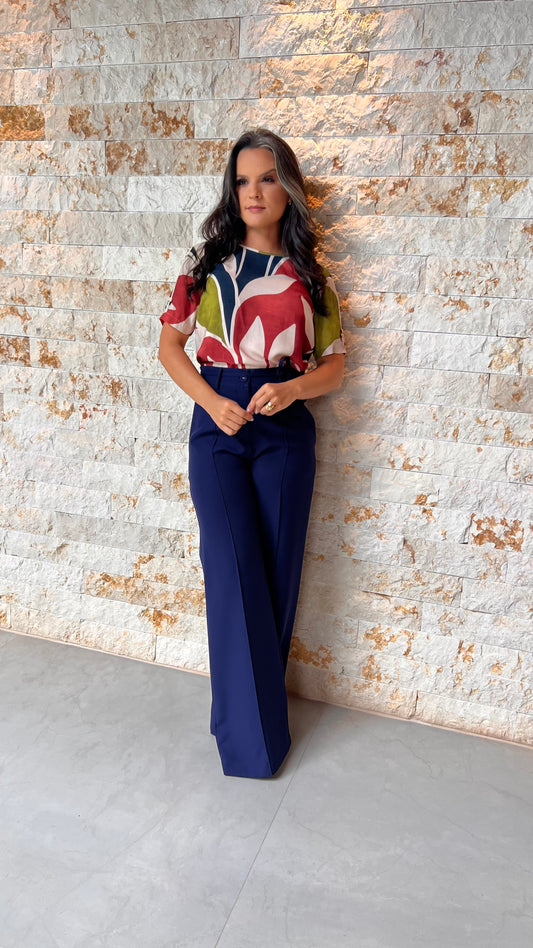 Blusa Tres Botões Manga PIS- Estampado 5576