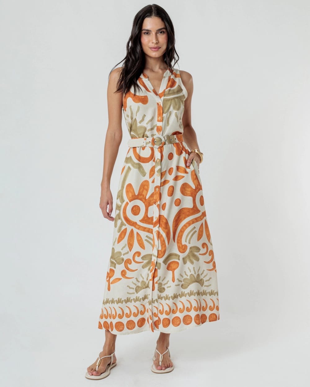 Vestido Chemisse Cinto CHI- Estampado 5882