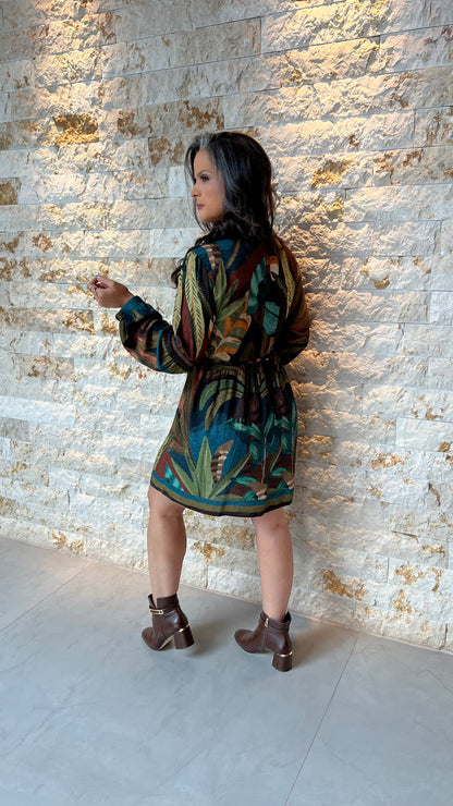 Vestido Curto Amarração Tucano RIO- Estampado 5750