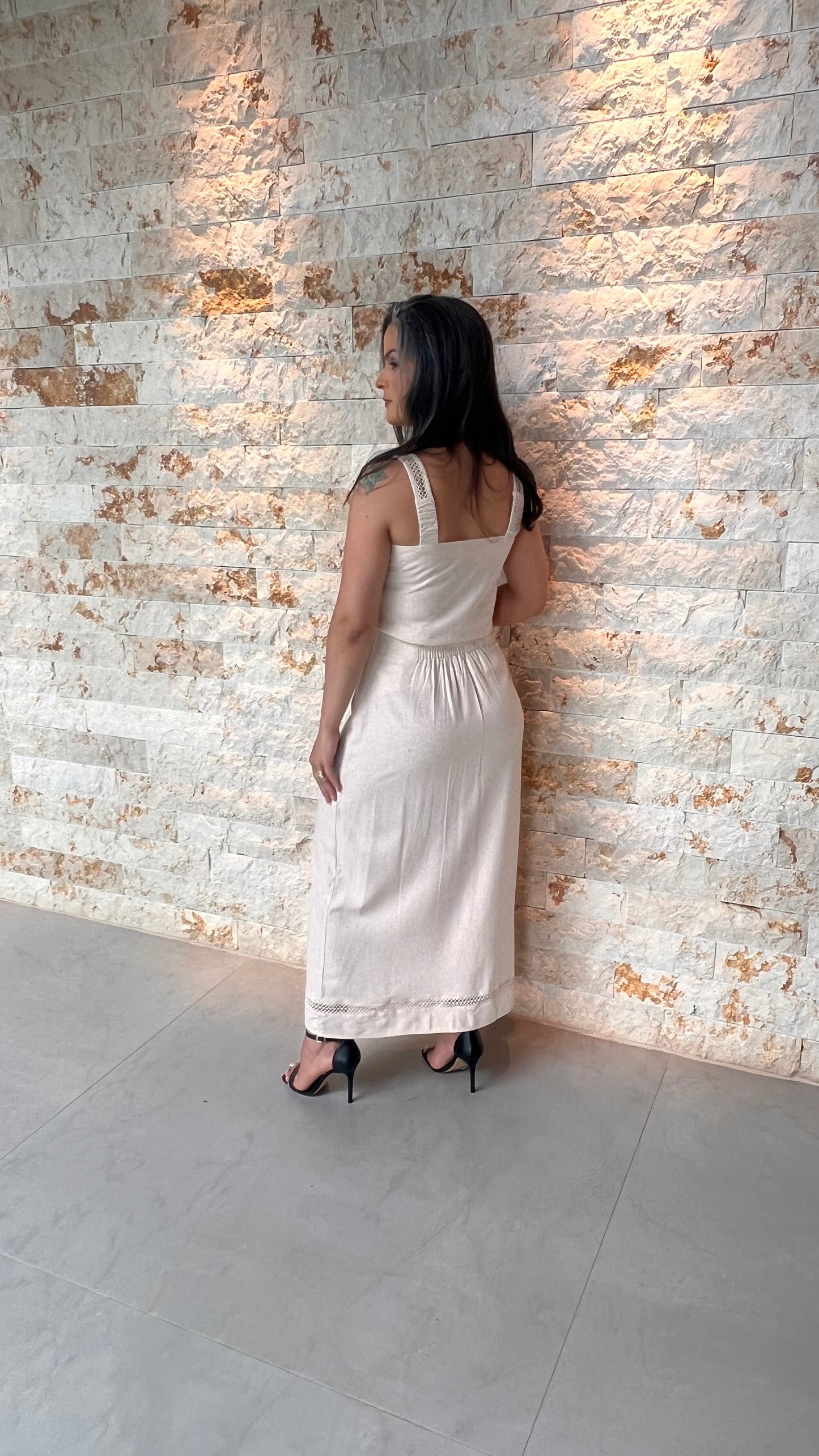 Conjunto Saia e Blusa Det Intertela  PIS - Areia 5443