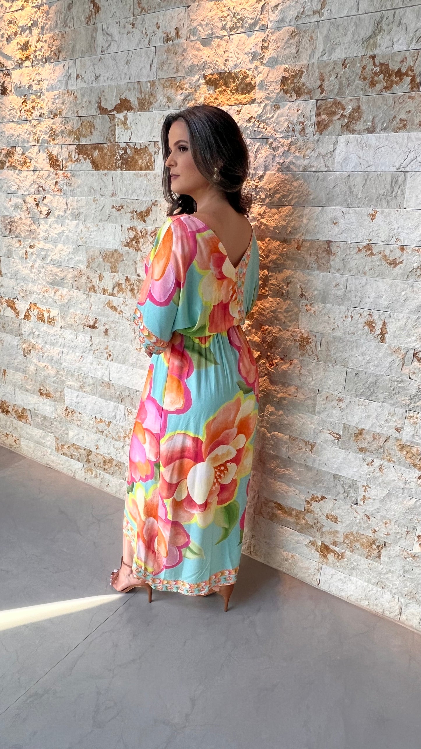 Vestido Midi Mollet Flores ARTE- Estampado 5329