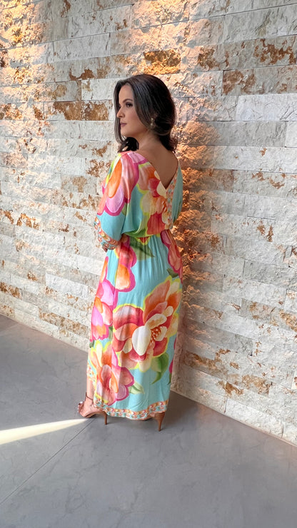 Vestido Midi Mollet Flores ARTE- Estampado 5329