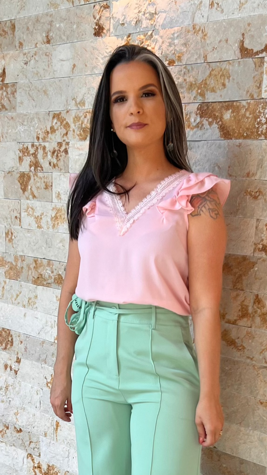 Calça Cinto Flor KA - Liso Verde 5357