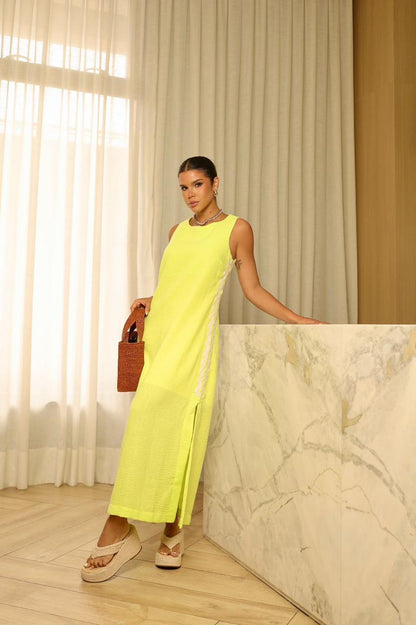 Vestido Midi Listra Lateral ILLU - Lima 5455