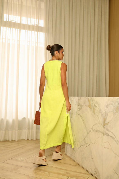 Vestido Midi Listra Lateral ILLU - Lima 5455