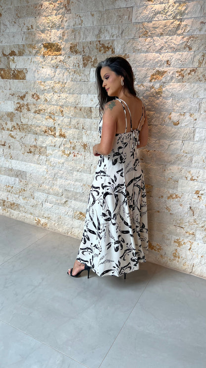 Vestido Midi Alça Fivela ALO- Estampado 5928