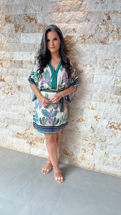 Conjunto Saia Body Passáros CHI- Estampado 5881