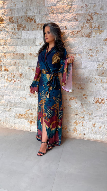 Vestido Transpasse Coqueiro Tucano ARTE- Estampado 5611
