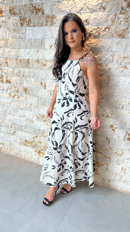 Vestido Midi Alça Fivela ALO- Estampado 5928