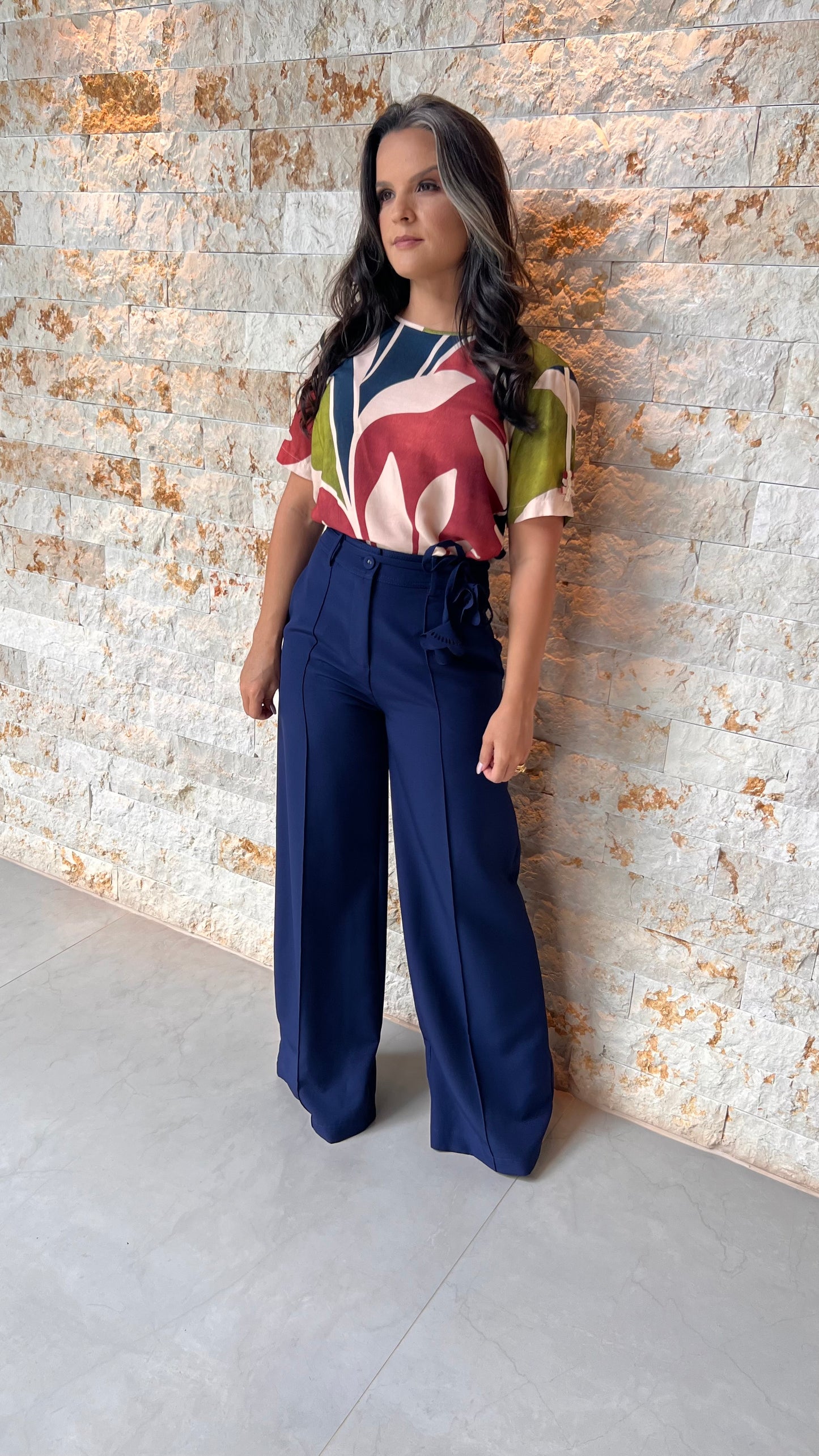 Blusa Tres Botões Manga PIS- Estampado 5576