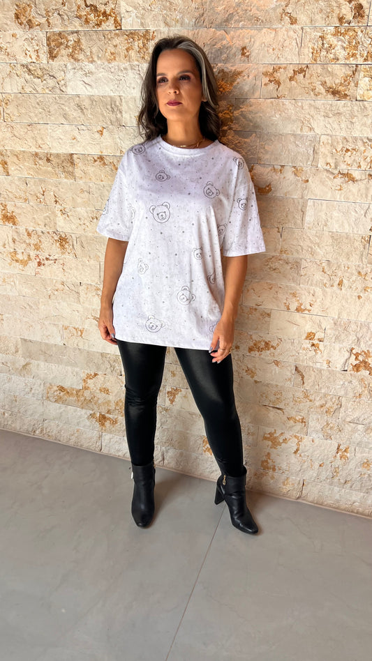 Blusa Tshirt Urso Bordado EAG- Branco 5682