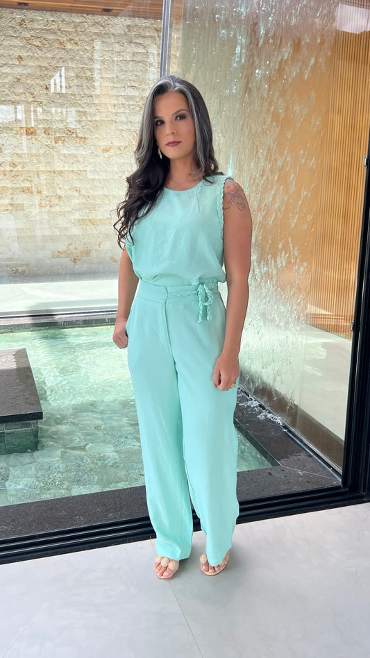 Conjunto Calça Amarração Cropped ARA- Verde 5862