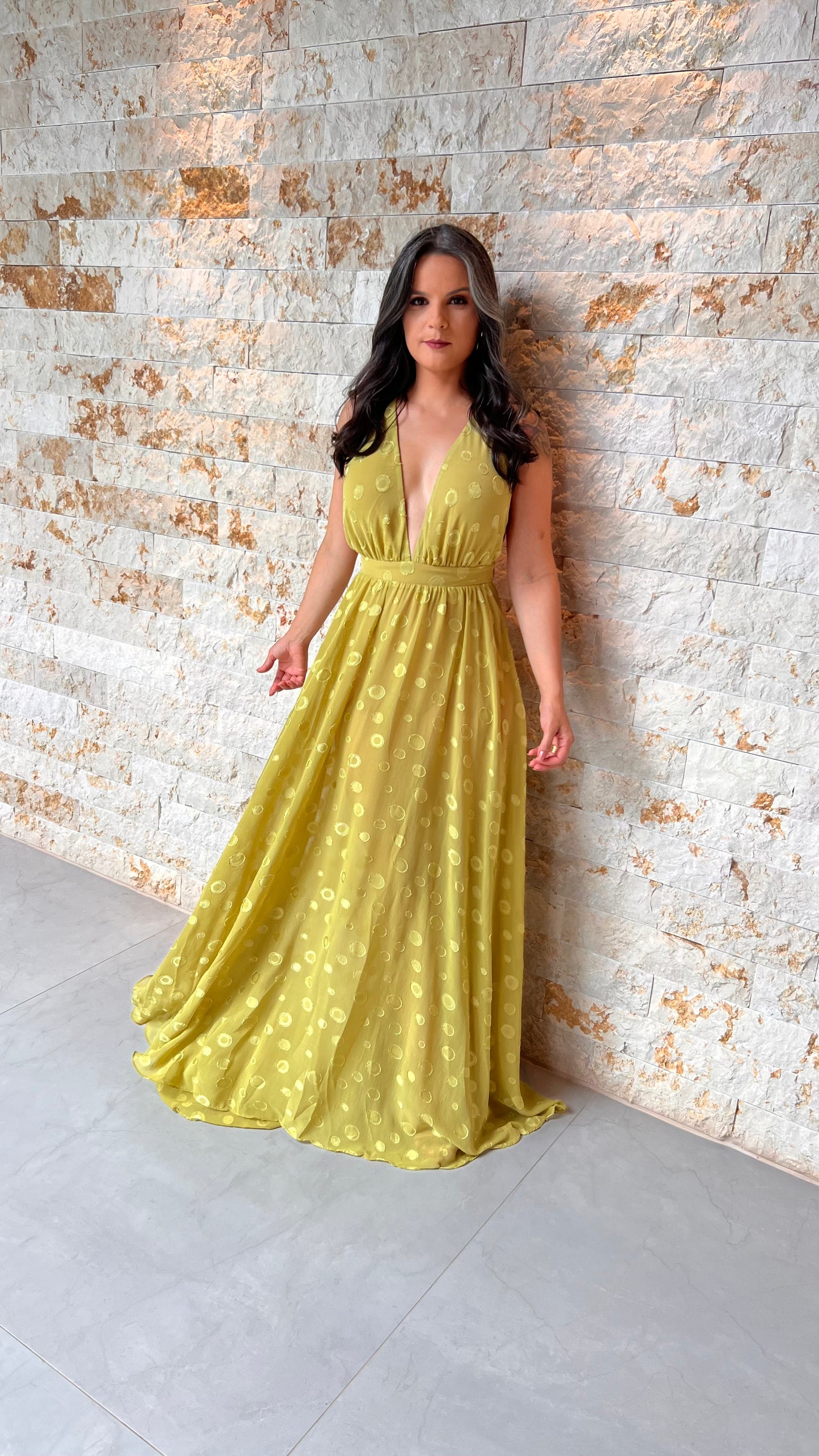 Hot Pants Chiffon Long Dress - Green