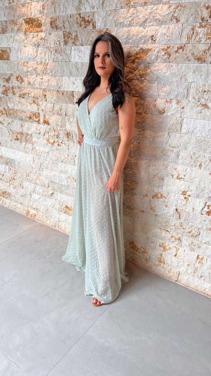 Hot Pants Long Dress - Light Green