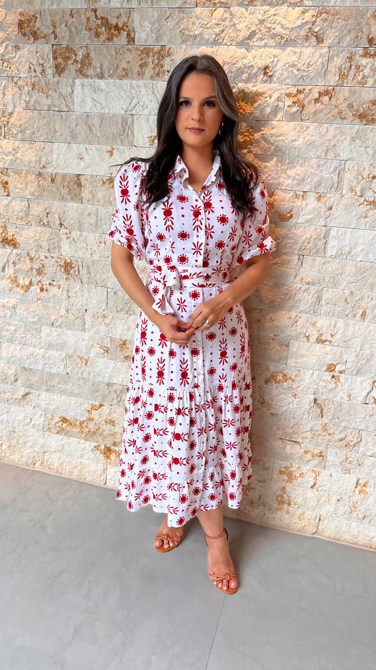 Vestido Midi Flor Natal HELP - Estampado 5495