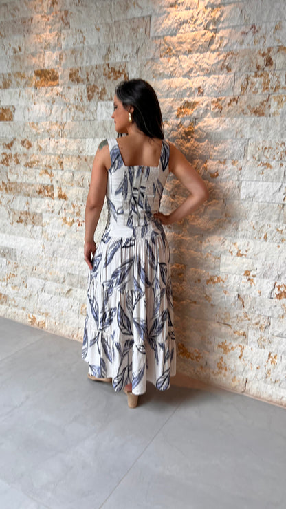 Conjunto Saia e Cropped Lastex PIS - Estampado 5492