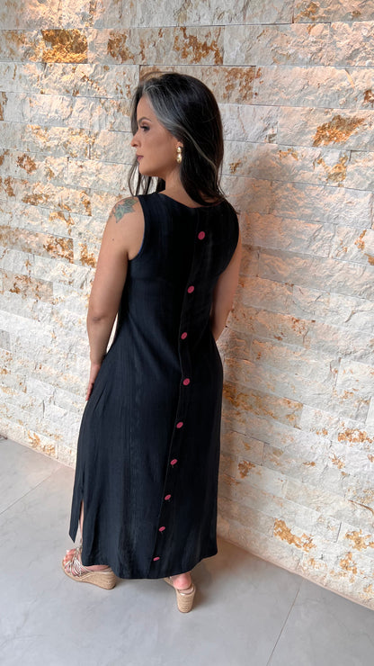 Vestido Midi Tucano Botões Costas ARTE - Estampado 5489