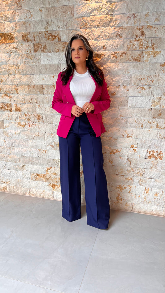 Blazer Forrado ELA - Liso Rosa 5485