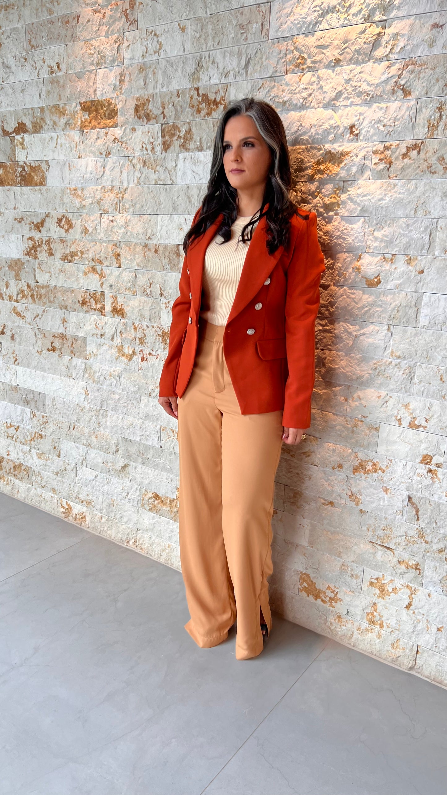 Blazer Forrado ELA - Liso Terra Cota 5485