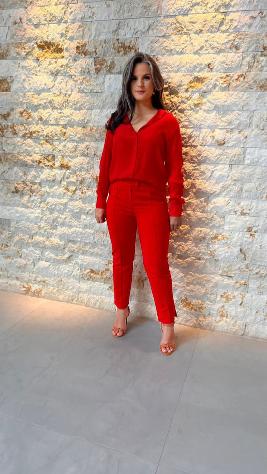 Tailoring Pant Portinari Fabric - Red