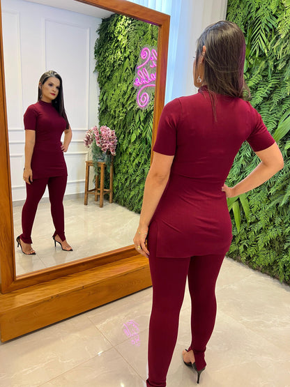 Bali Long Blouse Set- Marsala