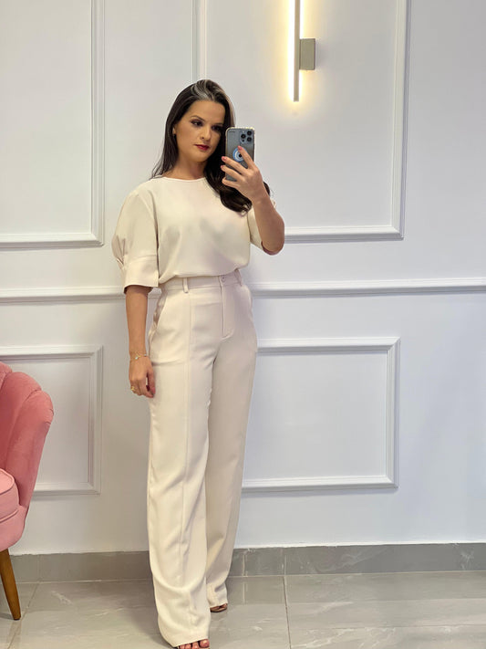 Pantaloon Pants and Princess-Off Sleeve Blouse Set