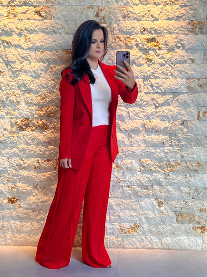 Blazer Botões Doce - Liso Vermelho 5141
