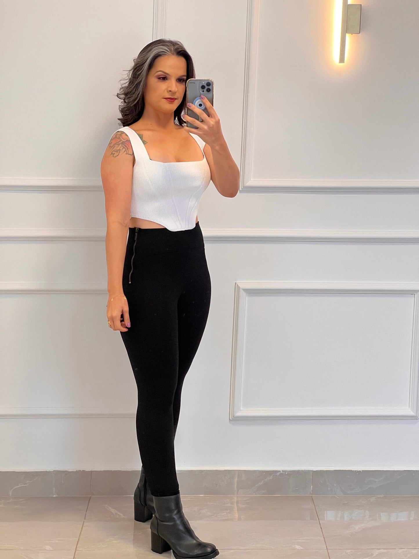 Cropped Corselet Modal - Branco 4657