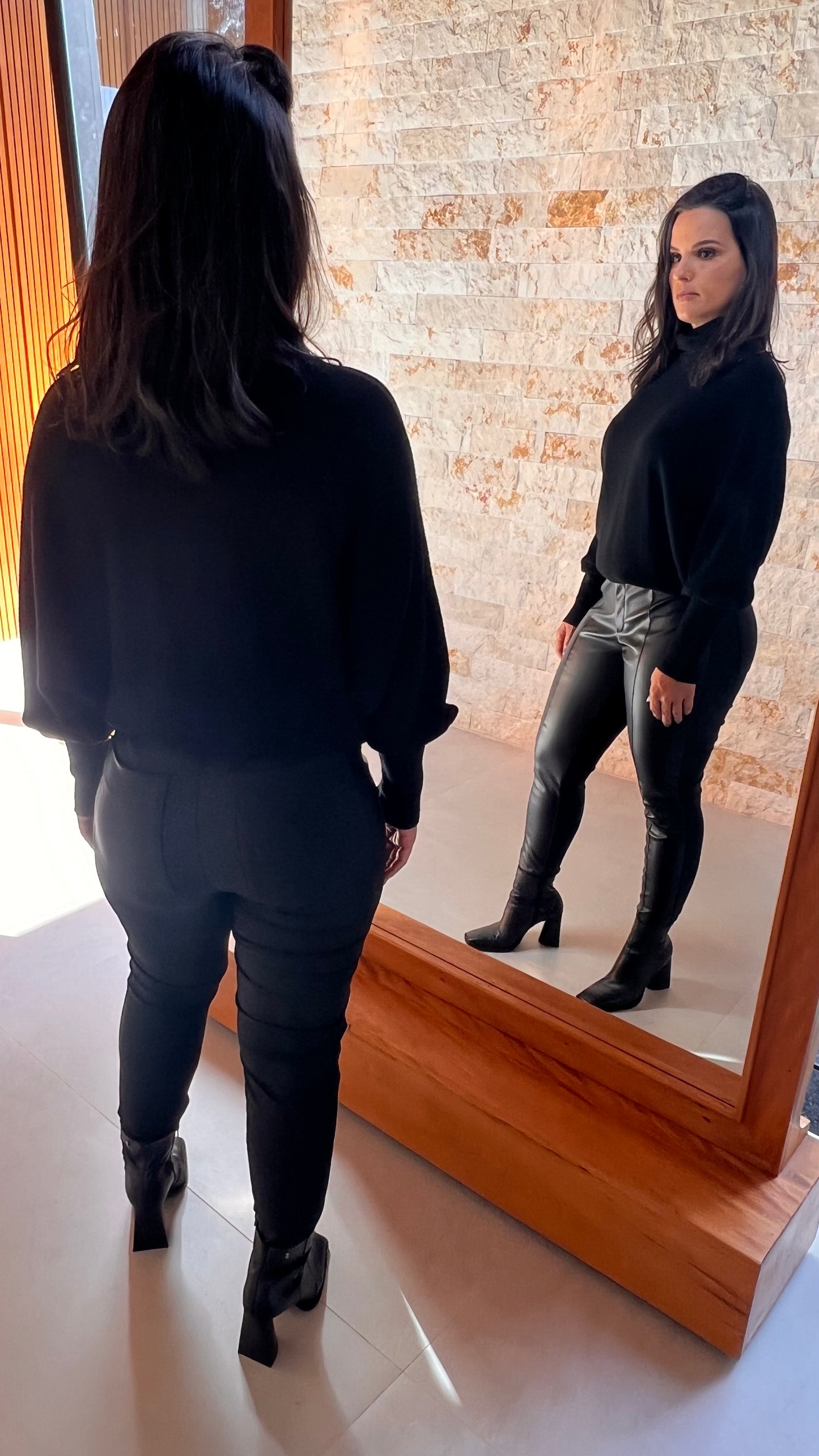 Calça Couro Sintético H - Liso Preto 5177