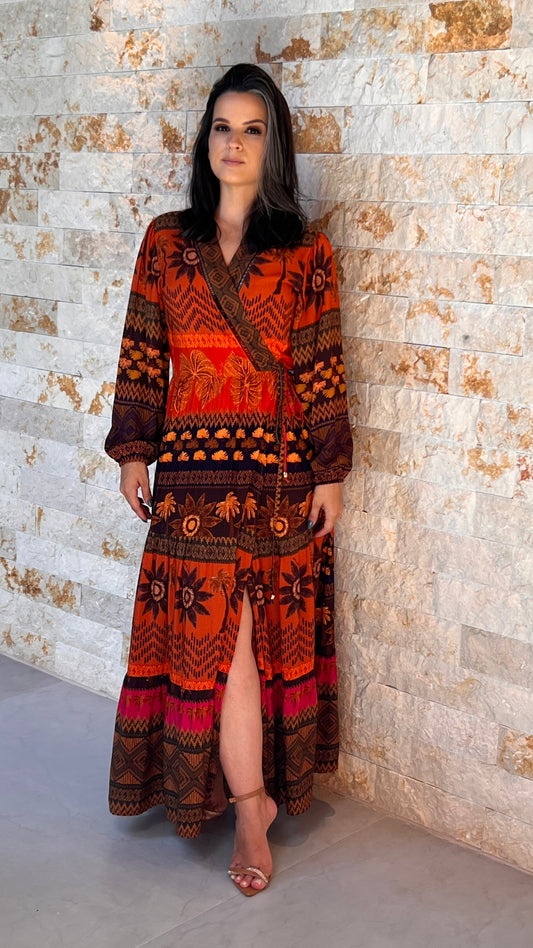 Vestido Chemisse Transpassado ARTE- Estampado 5107