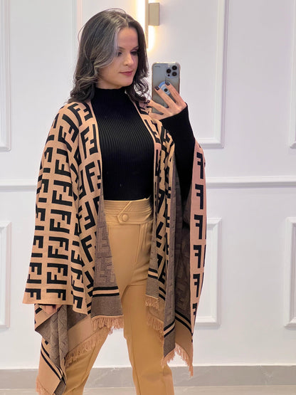 Inspiration Shawl - Brown Print
