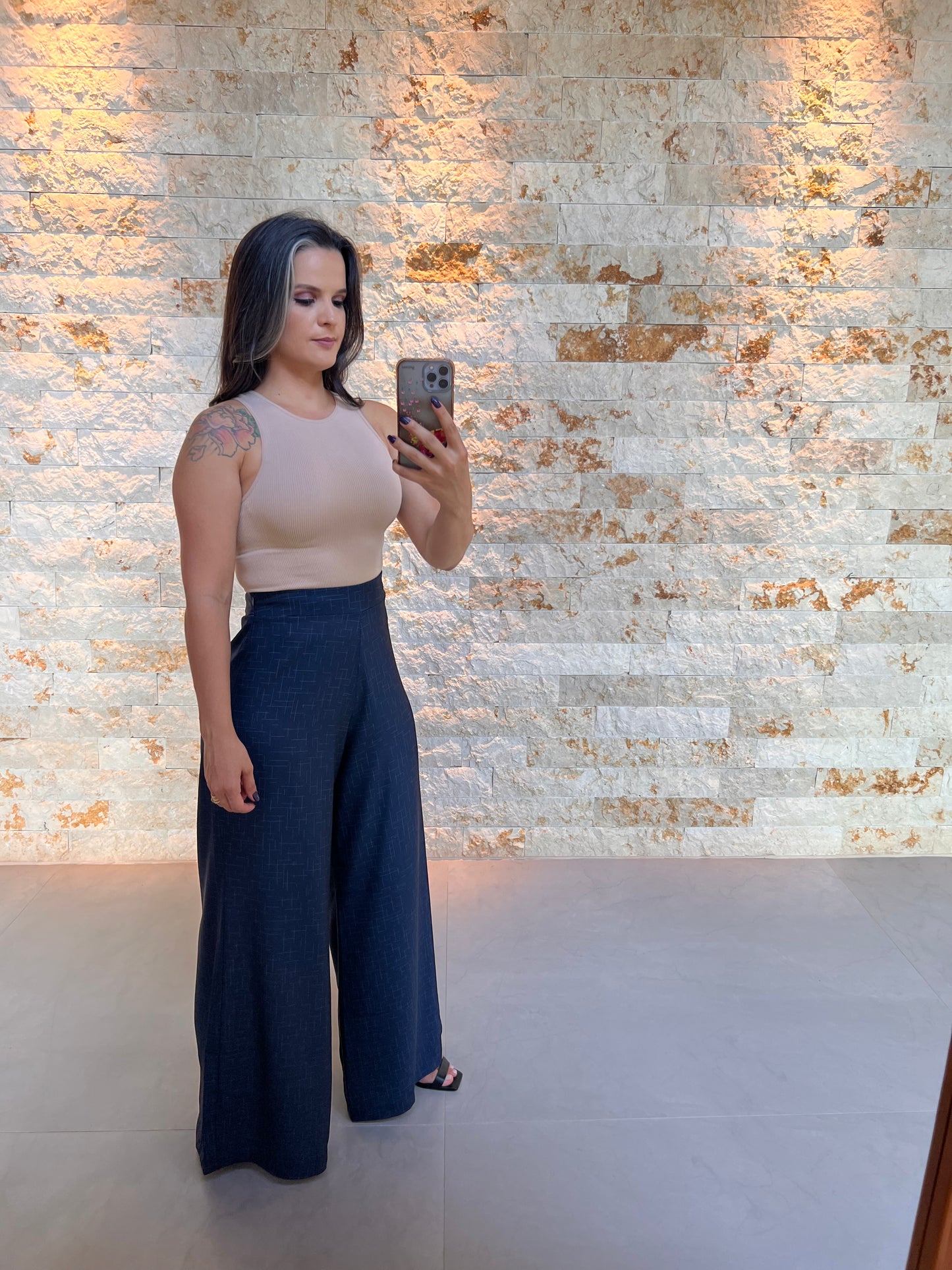Blusa Cropped Regata Cavado Style - Caqui 5193