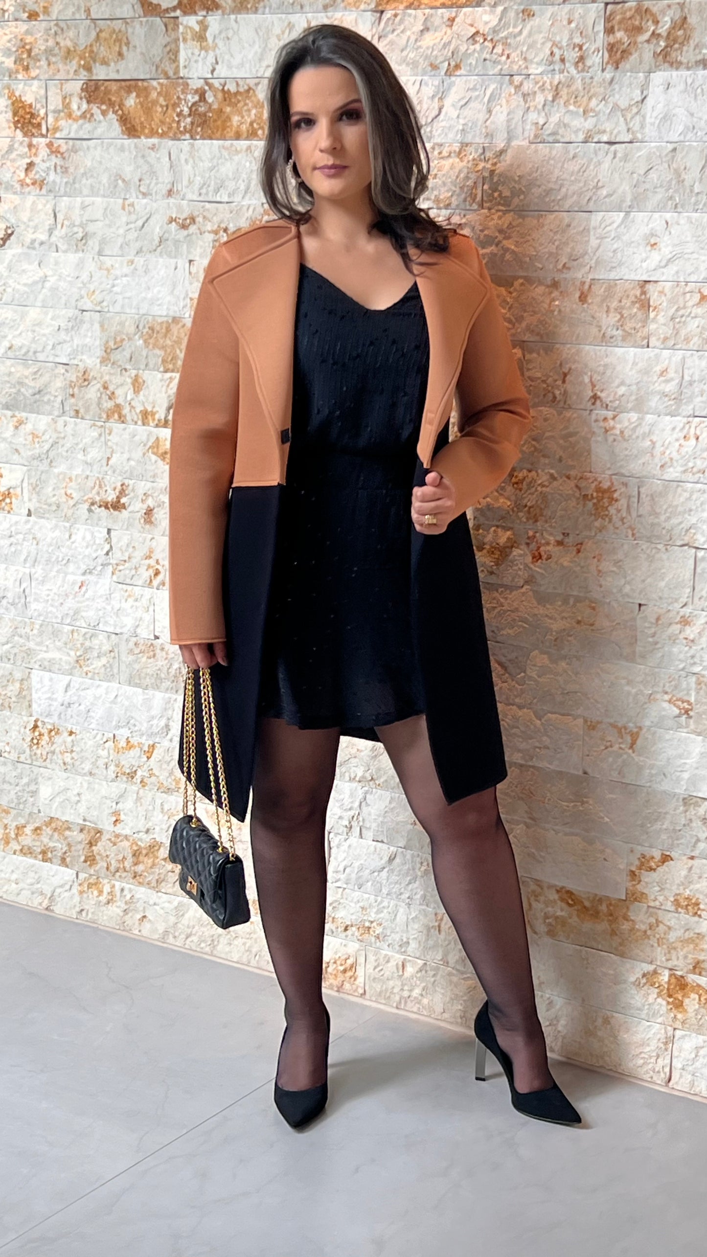 Bicolor Dubbed Jacket - Black and Brown