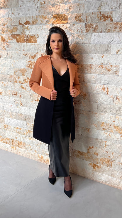 Bicolor Dubbed Jacket - Black and Brown