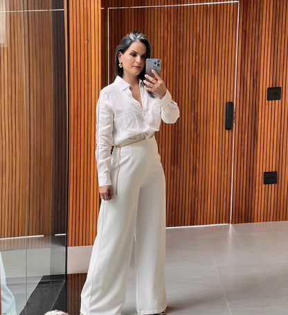Camisa Linho Sicília - Liso Branco/ Off White 5026