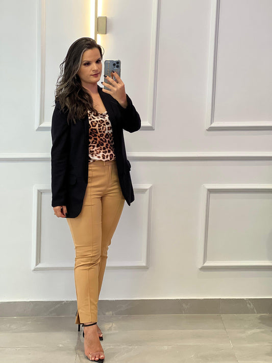 Blazer Linho- Liso Preto 4556