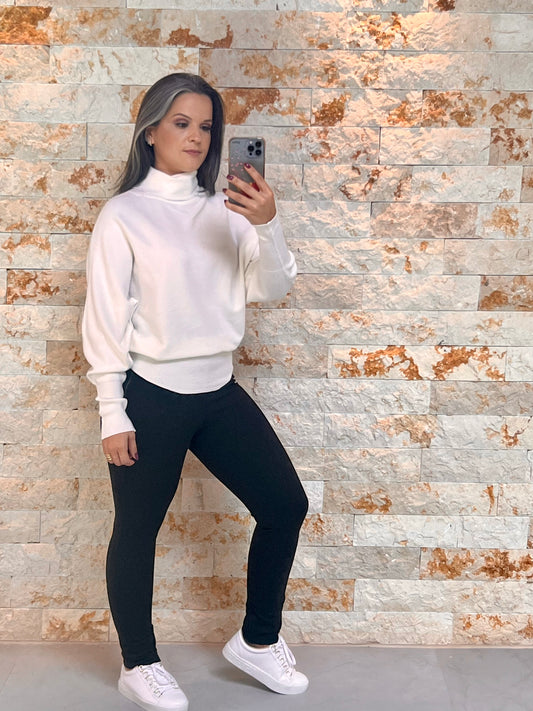Blusa Ampla Manga Longa Trico SU - Off White 5061