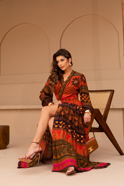 Vestido Chemisse Transpassado ARTE- Estampado 5107