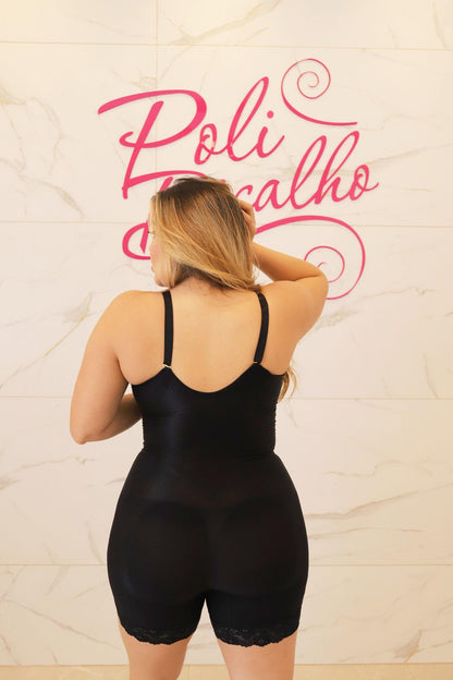 Jumpsuit Boxer Lace Lace Bust - Black