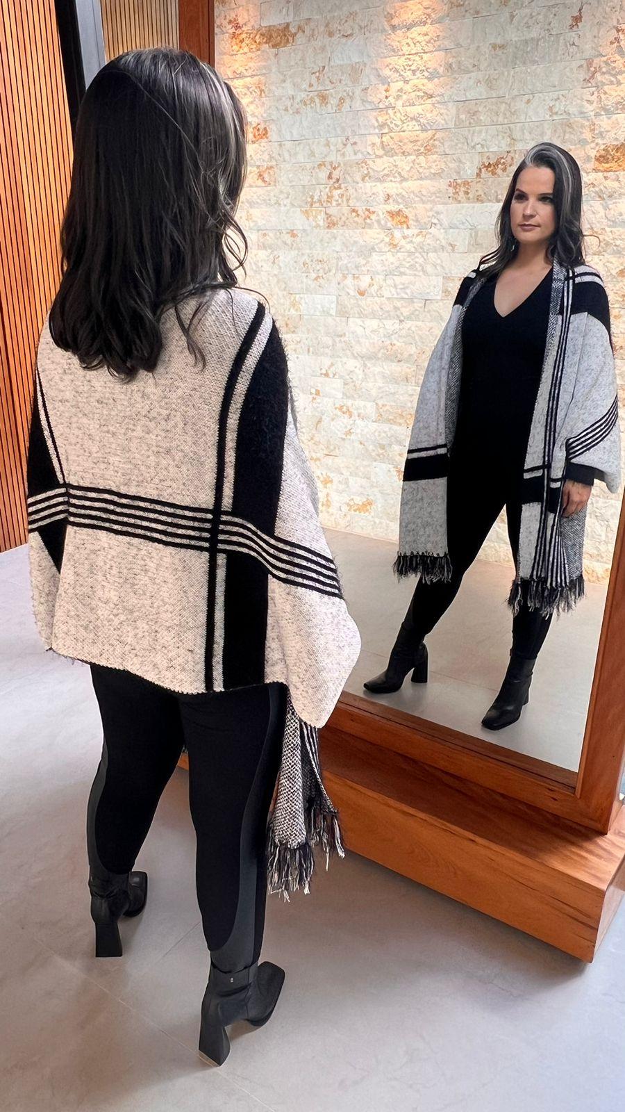 Checkered Pashimina Shawl - S and B