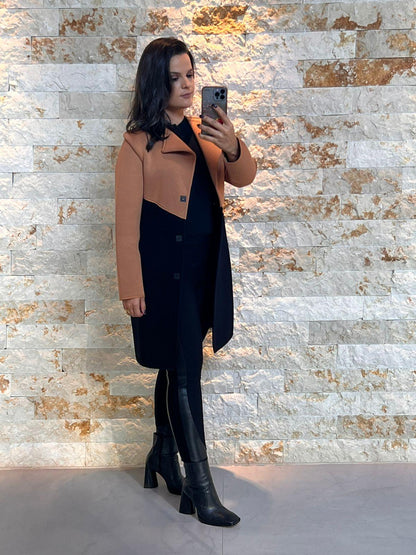 Bicolor Dubbed Jacket - Black and Brown
