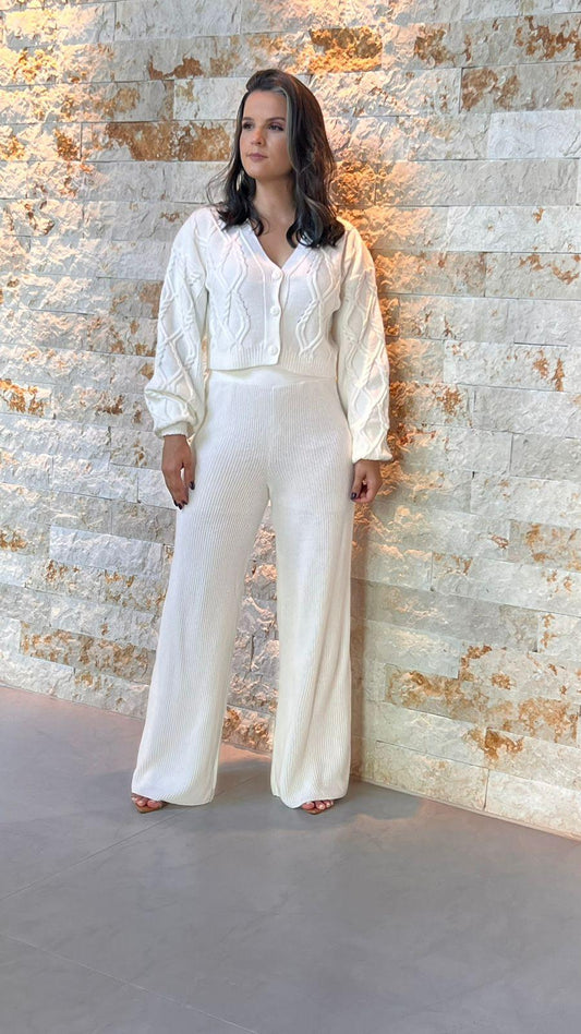 Jacket and Pants Set - White