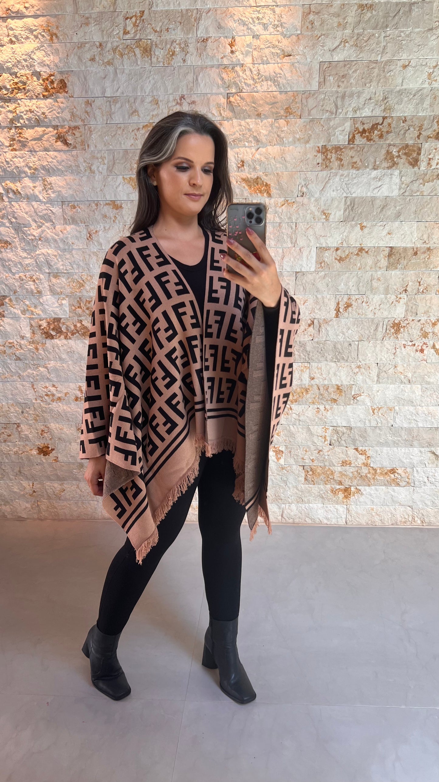 Inspiration Shawl - Brown Print