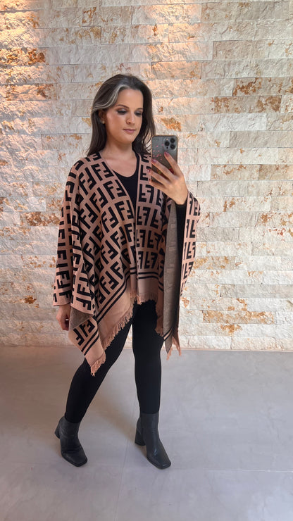 Inspiration Shawl - Brown Print