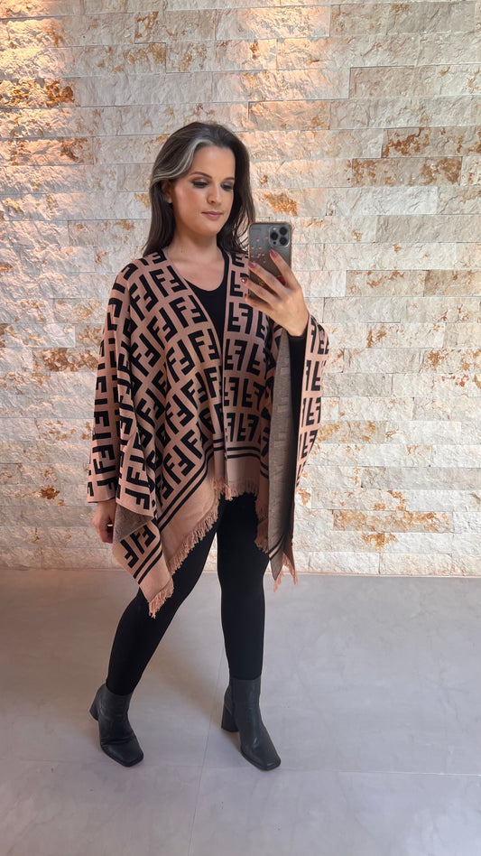 Inspiration Shawl - Brown Print