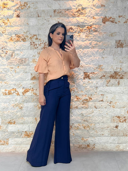 Blusa Botões Intertela- Bege 5303