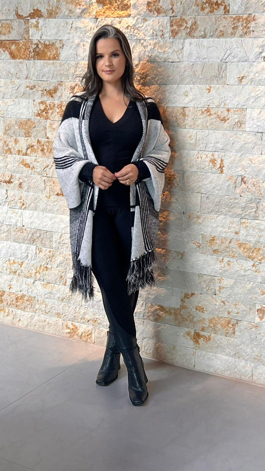 Checkered Pashimina Shawl - S and B