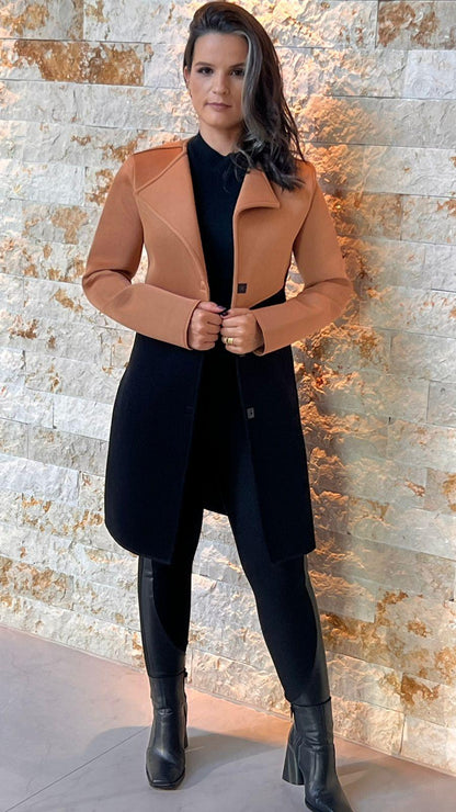 Bicolor Dubbed Jacket - Black and Brown