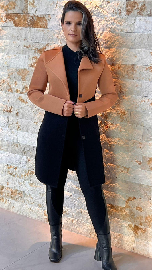 Bicolor Dubbed Jacket - Black and Brown